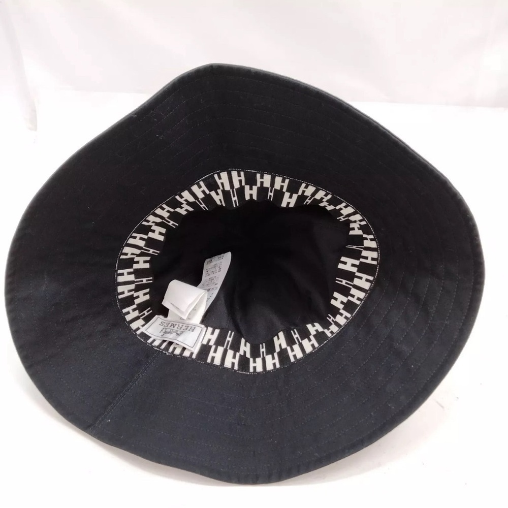 Hermes Cloth Black Hat SZ 57CM - Picture 8 of 8